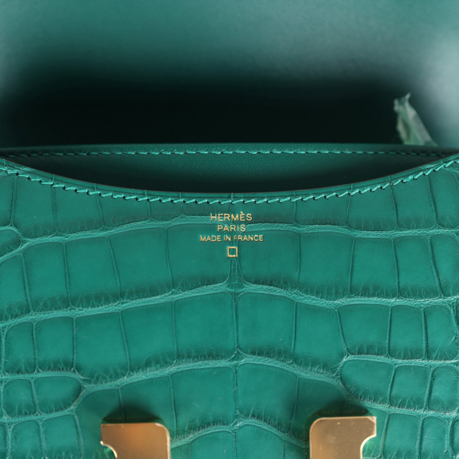 Constance 18 Malachite Matte Alligator Gold Hardware Bag
