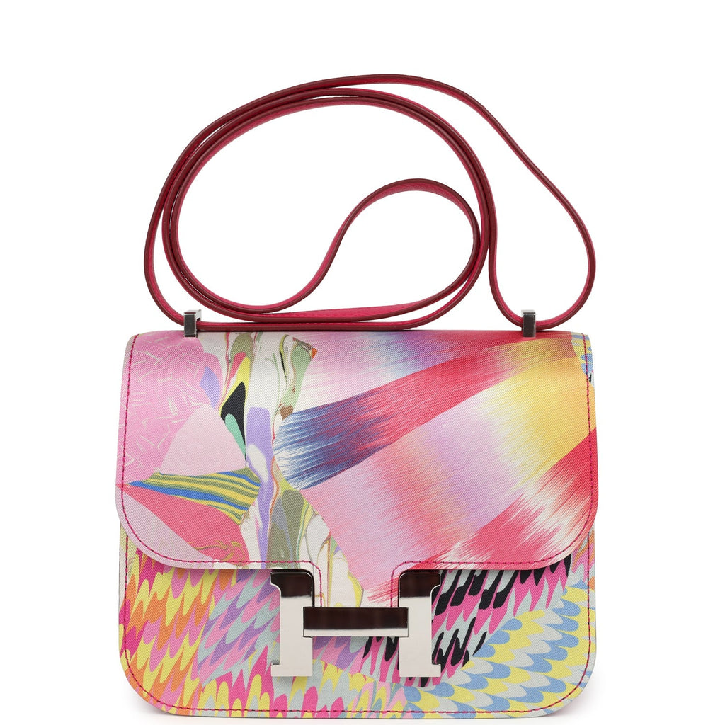 Constance 18 Marble Silk Rose Mexico Swift Palladium Hardware Bag