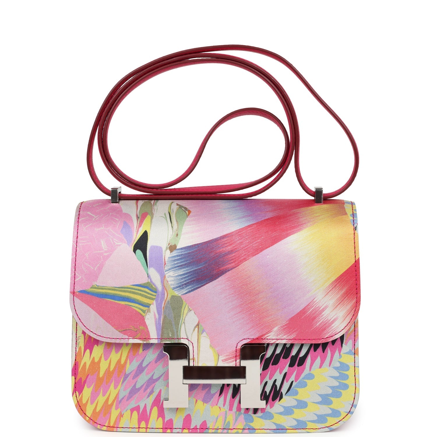 Constance 18 Marble Silk Rose Mexico Swift Palladium Hardware Bag