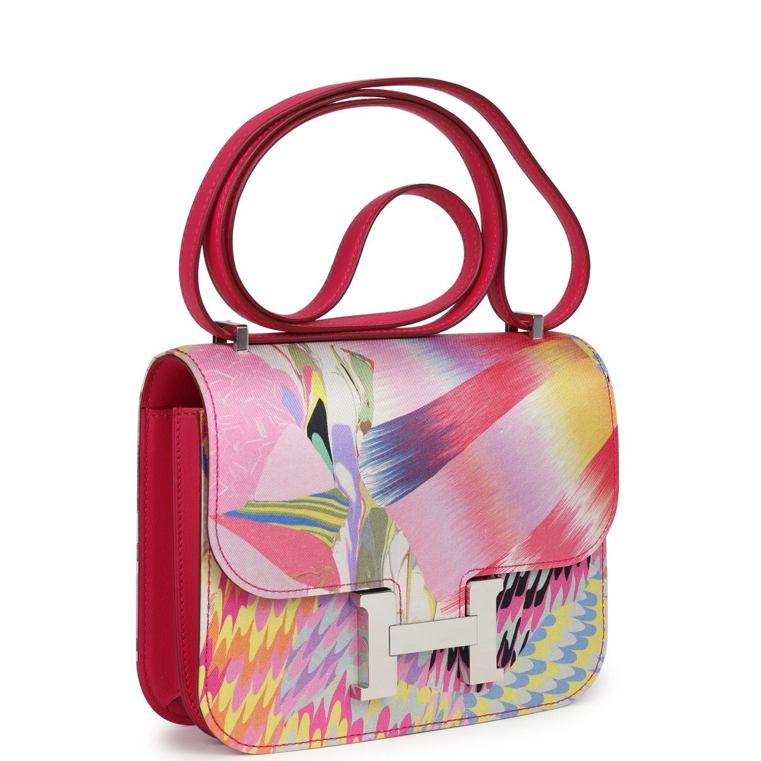 Constance 18 Marble Silk Rose Mexico Swift Palladium Hardware Bag