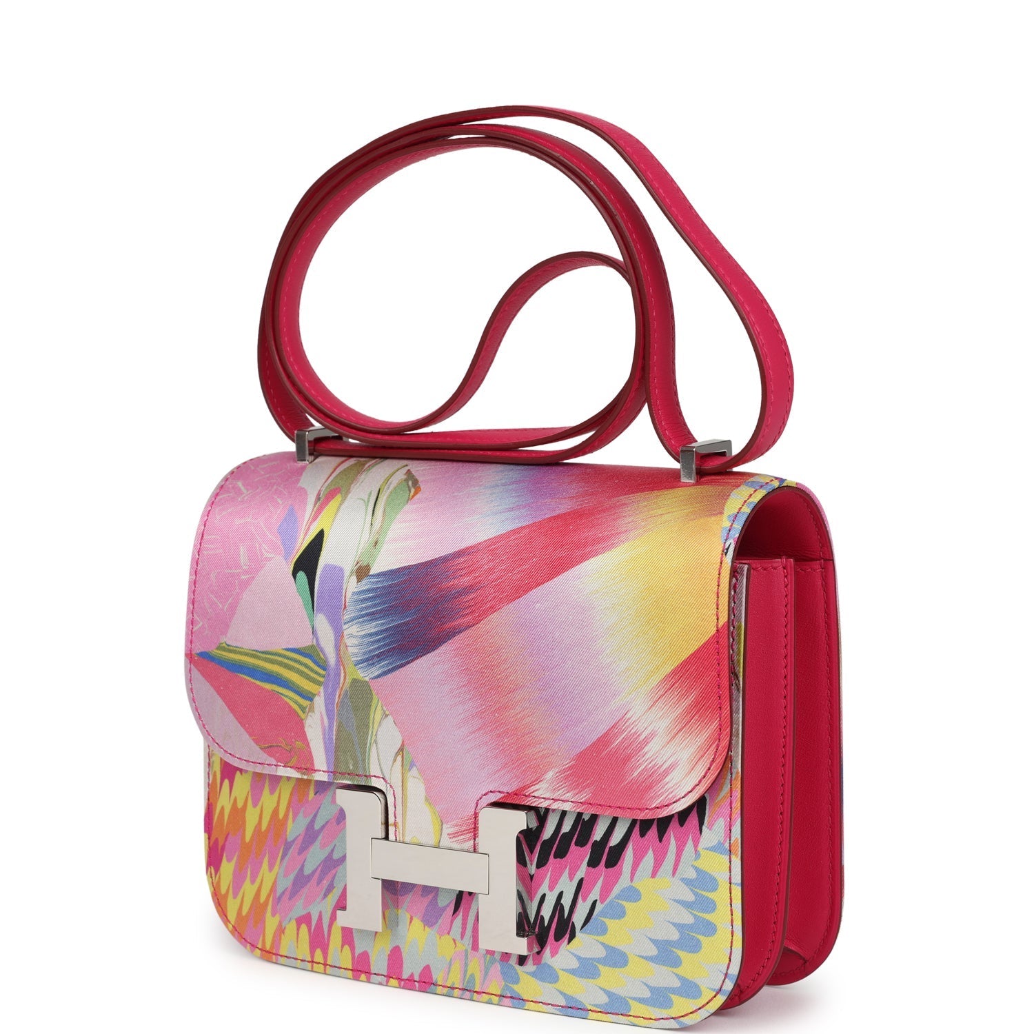 Constance 18 Marble Silk Rose Mexico Swift Palladium Hardware Bag