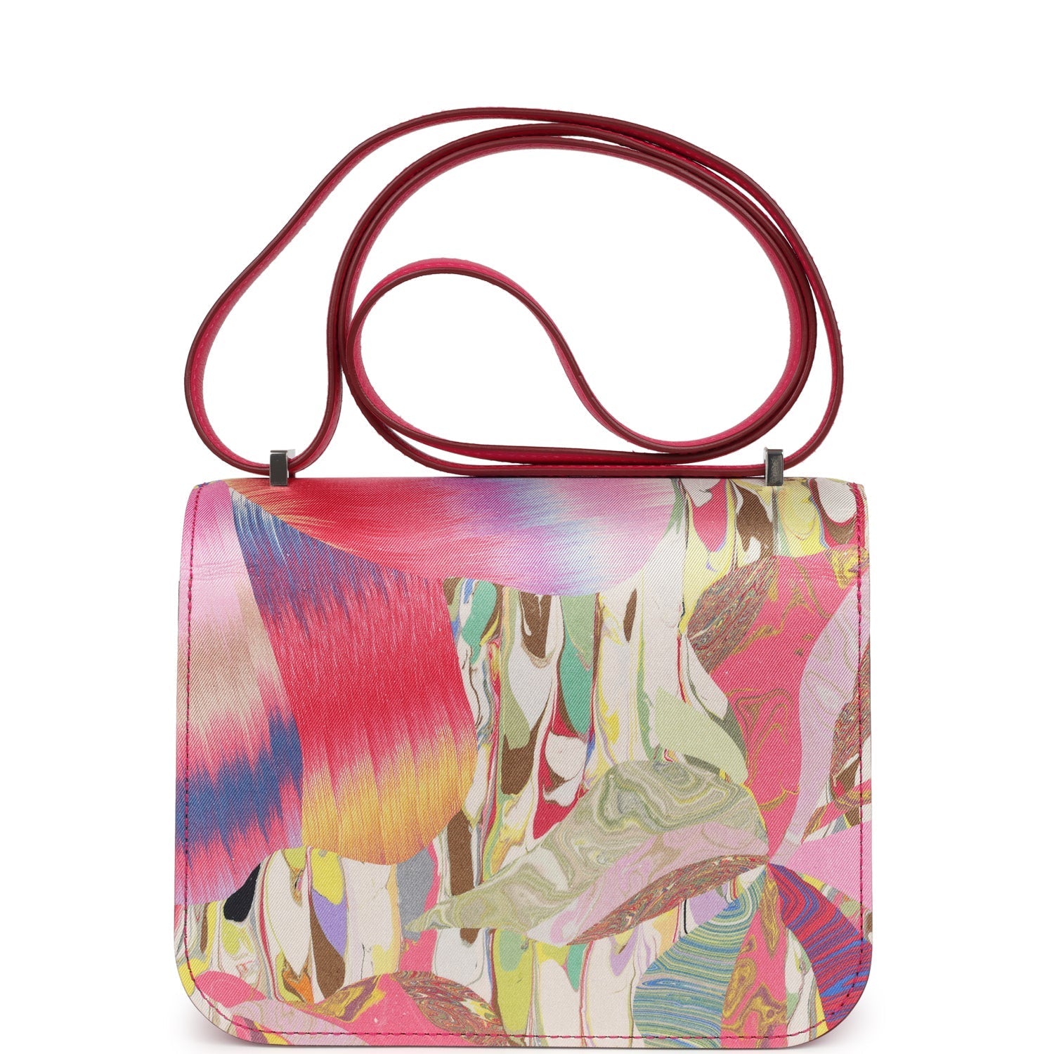 Constance 18 Marble Silk Rose Mexico Swift Palladium Hardware Bag