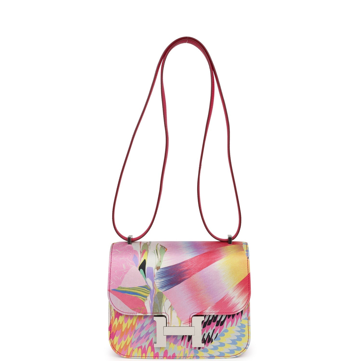 Constance 18 Marble Silk Rose Mexico Swift Palladium Hardware Bag