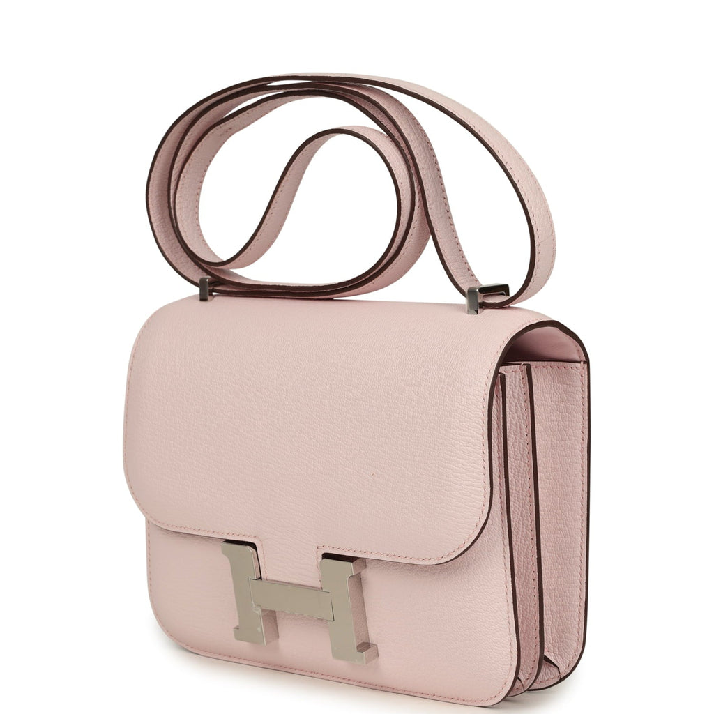 Constance 18 Rose Darling Chevre Mysore Palladium Hardware Bag