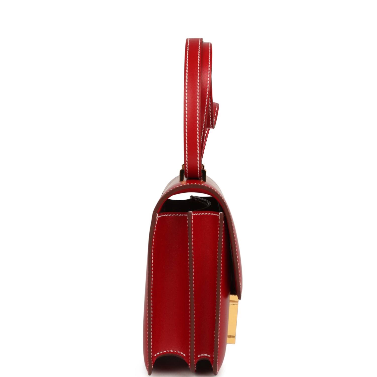 Constance 18 Rouge Piment Box Gold Hardware Bag