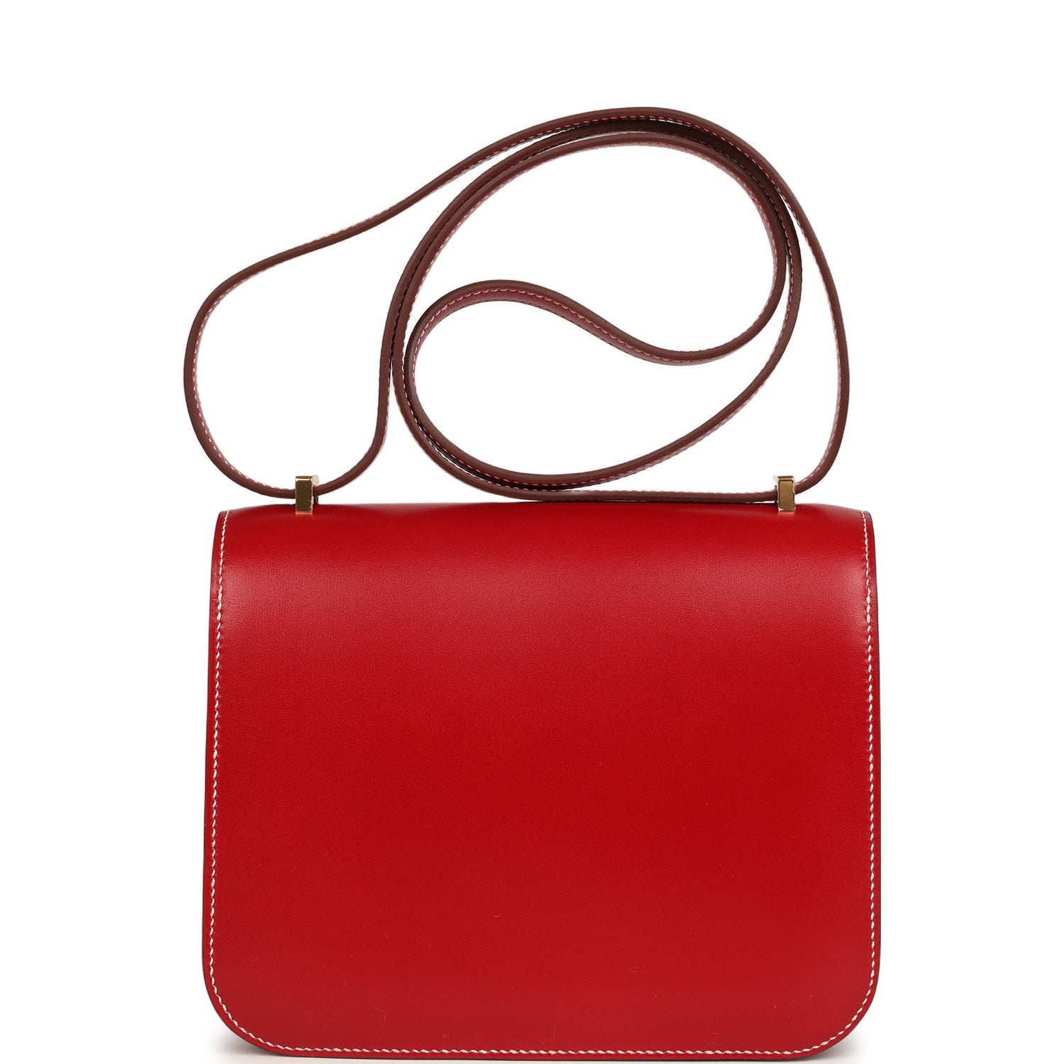 Constance 18 Rouge Piment Box Gold Hardware Bag
