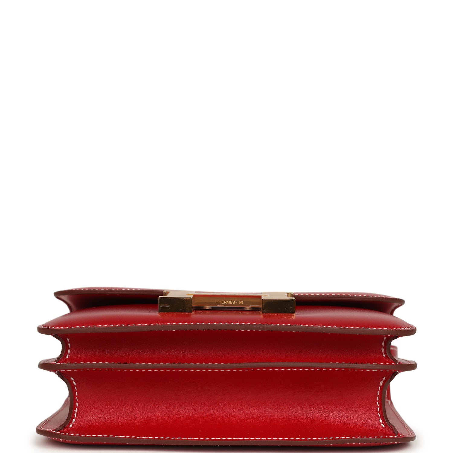 Constance 18 Rouge Piment Box Gold Hardware Bag
