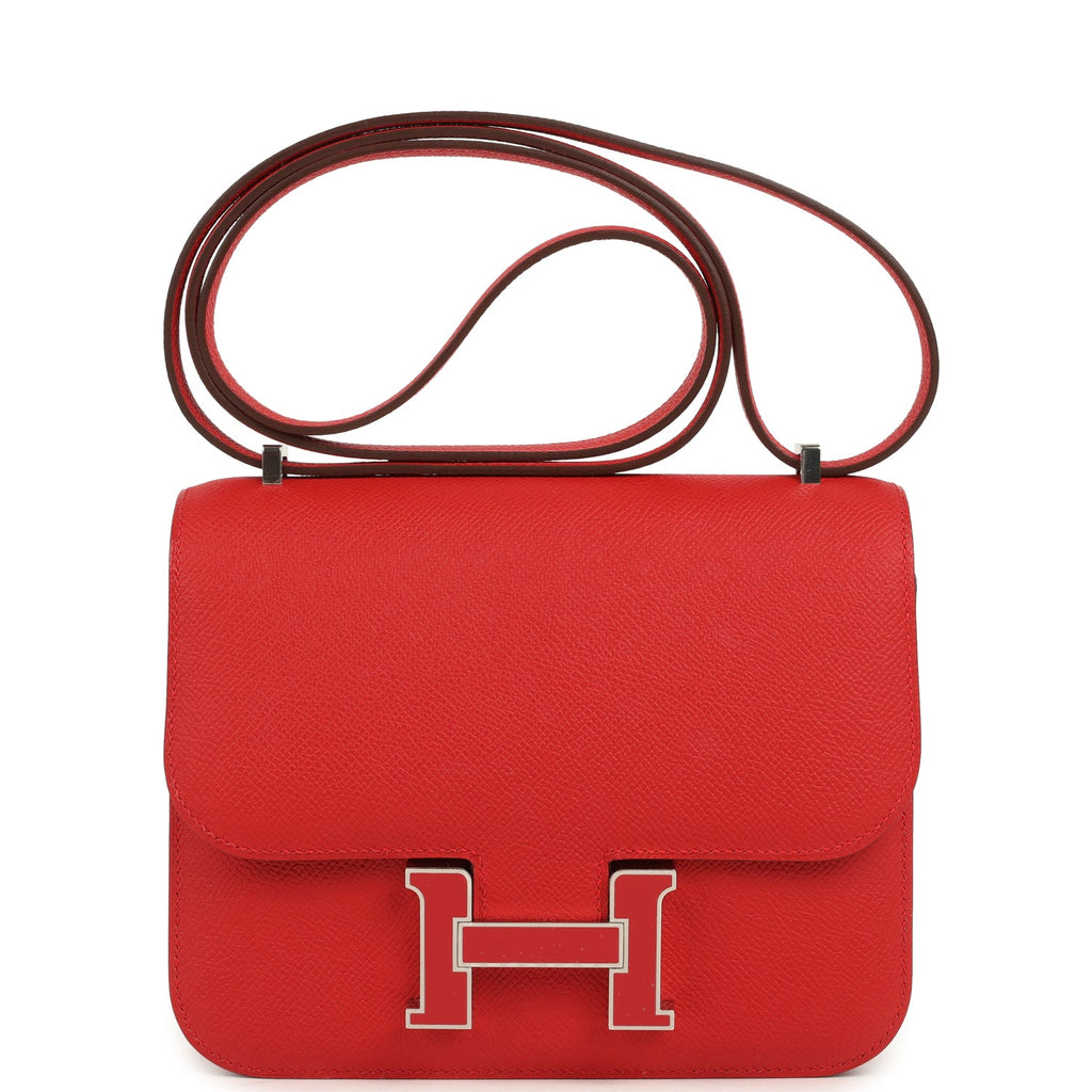 Constance 18 Rouge Radieux Epsom Lacquered Palladium Hardware Bag