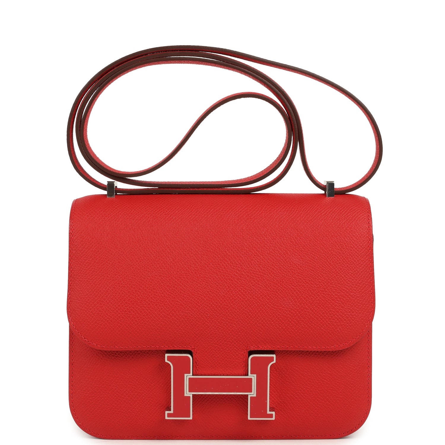 Constance 18 Rouge Radieux Epsom Lacquered Palladium Hardware Bag