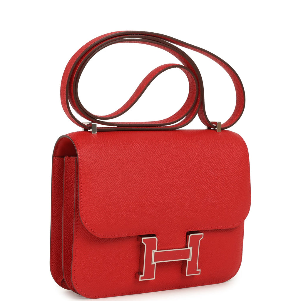 Constance 18 Rouge Radieux Epsom Lacquered Palladium Hardware Bag