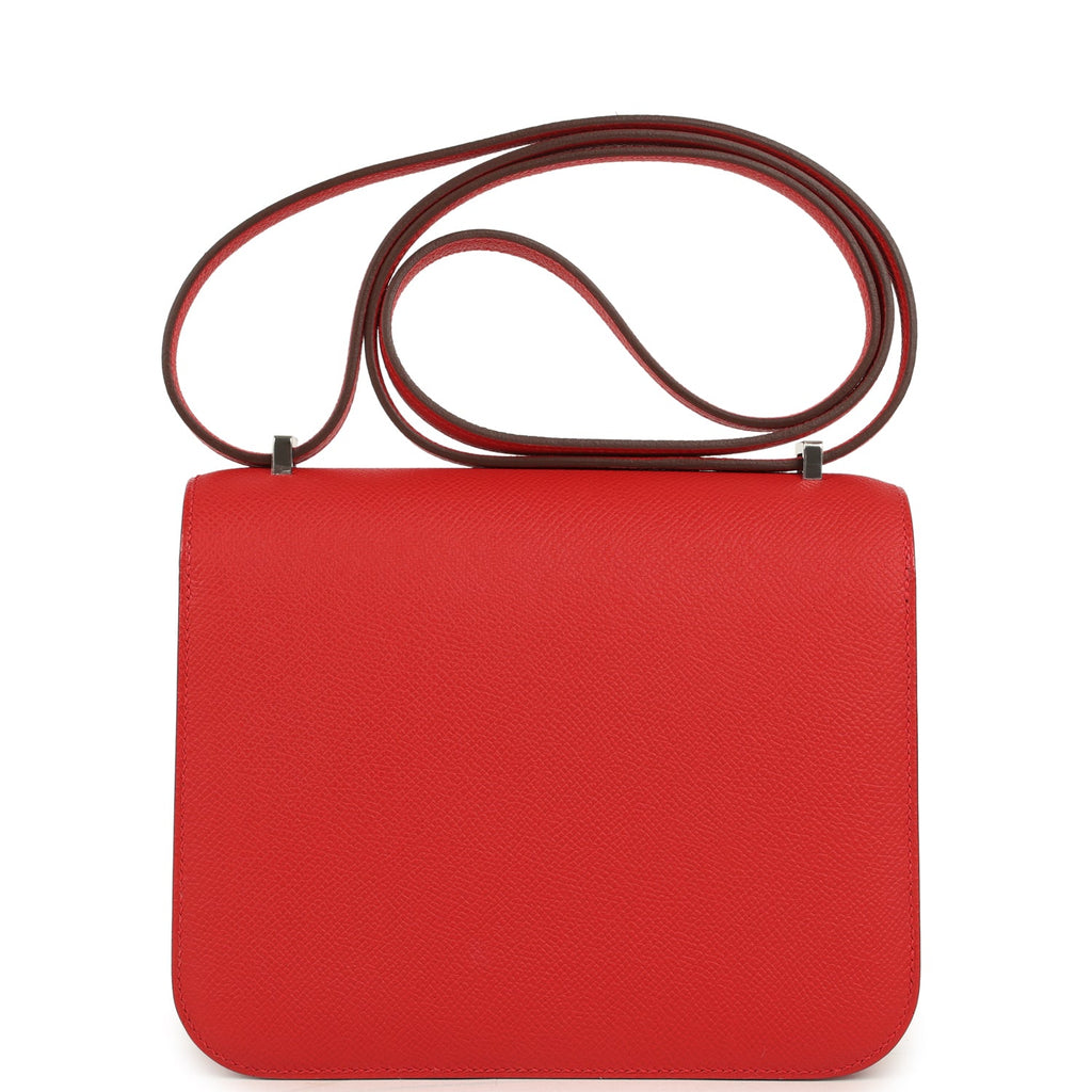 Constance 18 Rouge Radieux Epsom Lacquered Palladium Hardware Bag