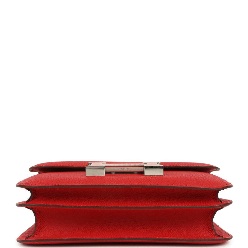 Constance 18 Rouge Radieux Epsom Lacquered Palladium Hardware Bag