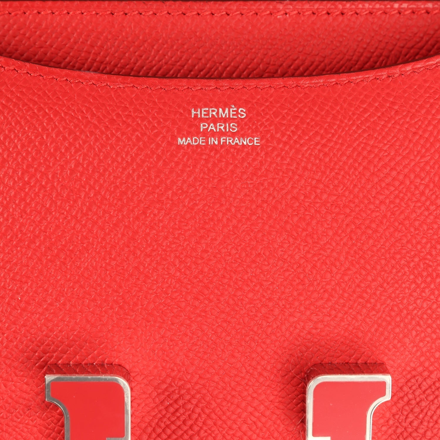 Constance 18 Rouge Radieux Epsom Lacquered Palladium Hardware Bag