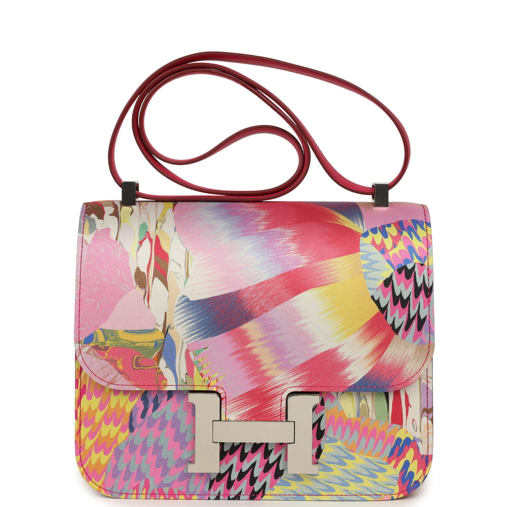 Constance 24 Marble Silk Rose Mexico Swift Palladium Hardware Bag