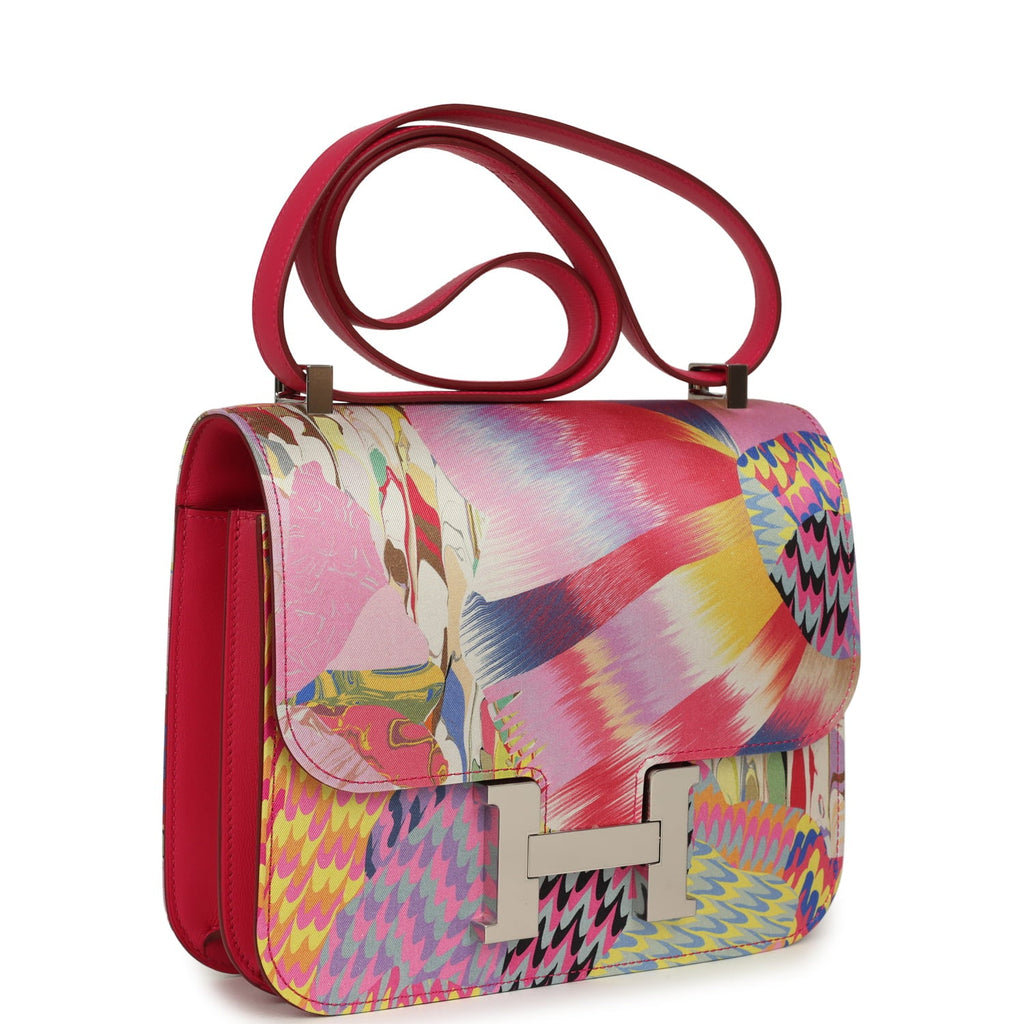 Constance 24 Marble Silk Rose Mexico Swift Palladium Hardware Bag