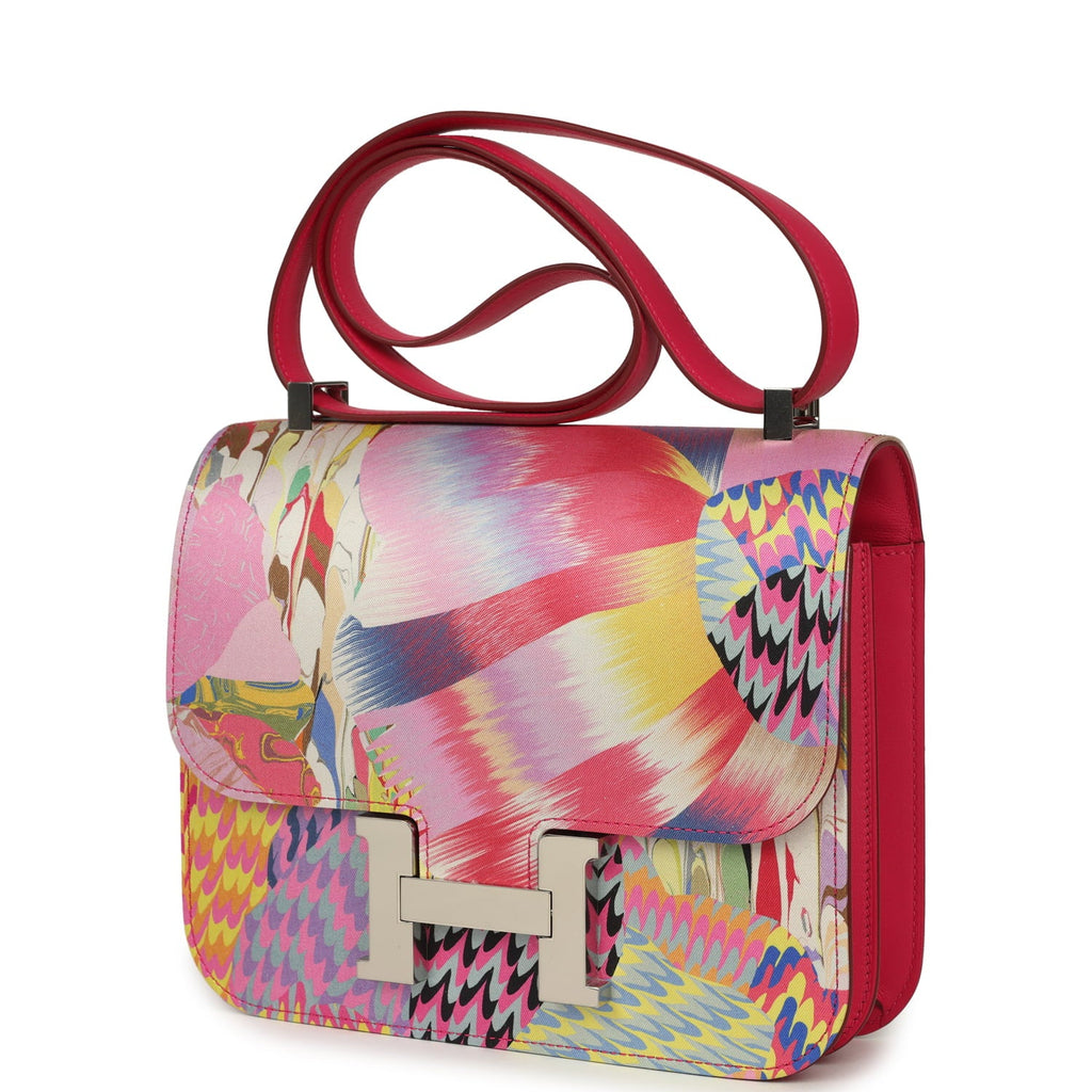 Constance 24 Marble Silk Rose Mexico Swift Palladium Hardware Bag