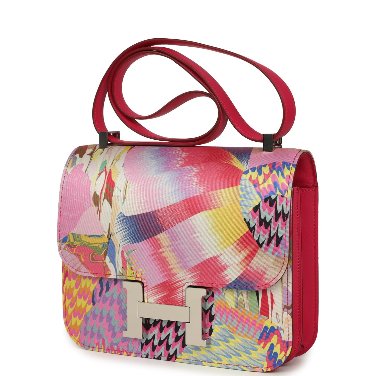 Constance 24 Marble Silk Rose Mexico Swift Palladium Hardware Bag