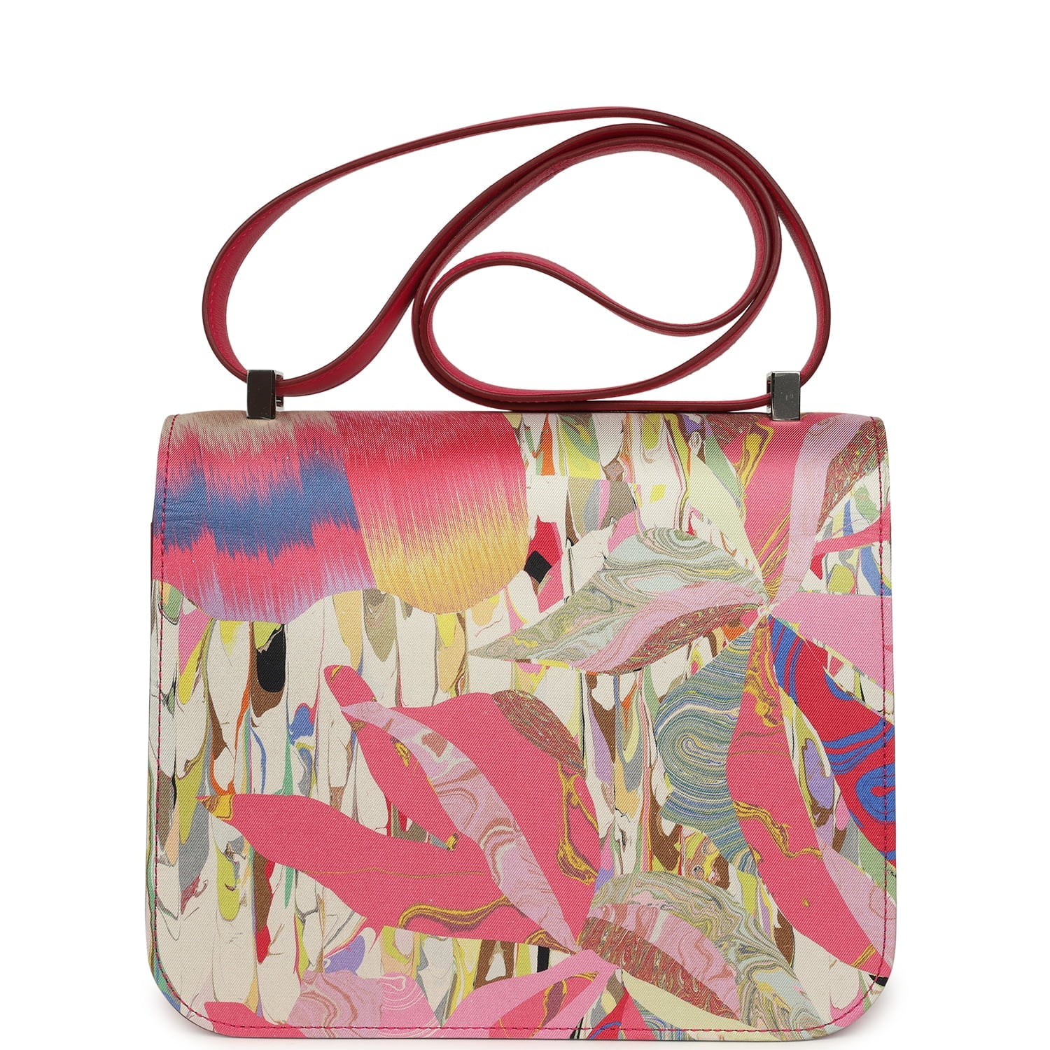 Constance 24 Marble Silk Rose Mexico Swift Palladium Hardware Bag