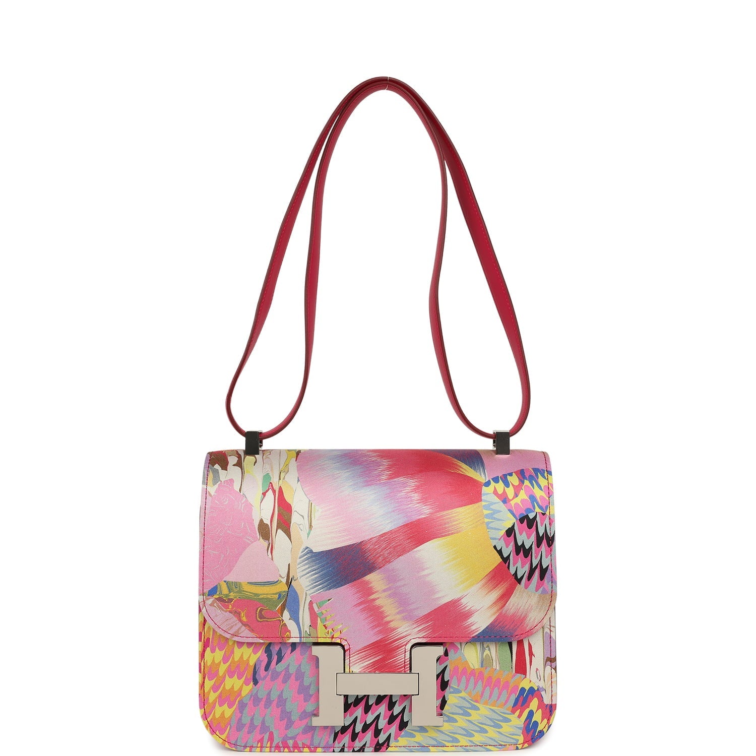 Constance 24 Marble Silk Rose Mexico Swift Palladium Hardware Bag