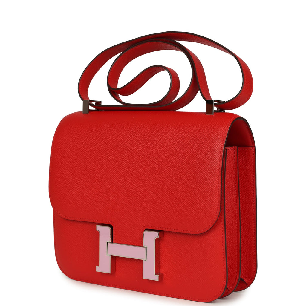 Constance 24 Rouge De Coeur Epsom Lacquered Palladium Hardware Bag