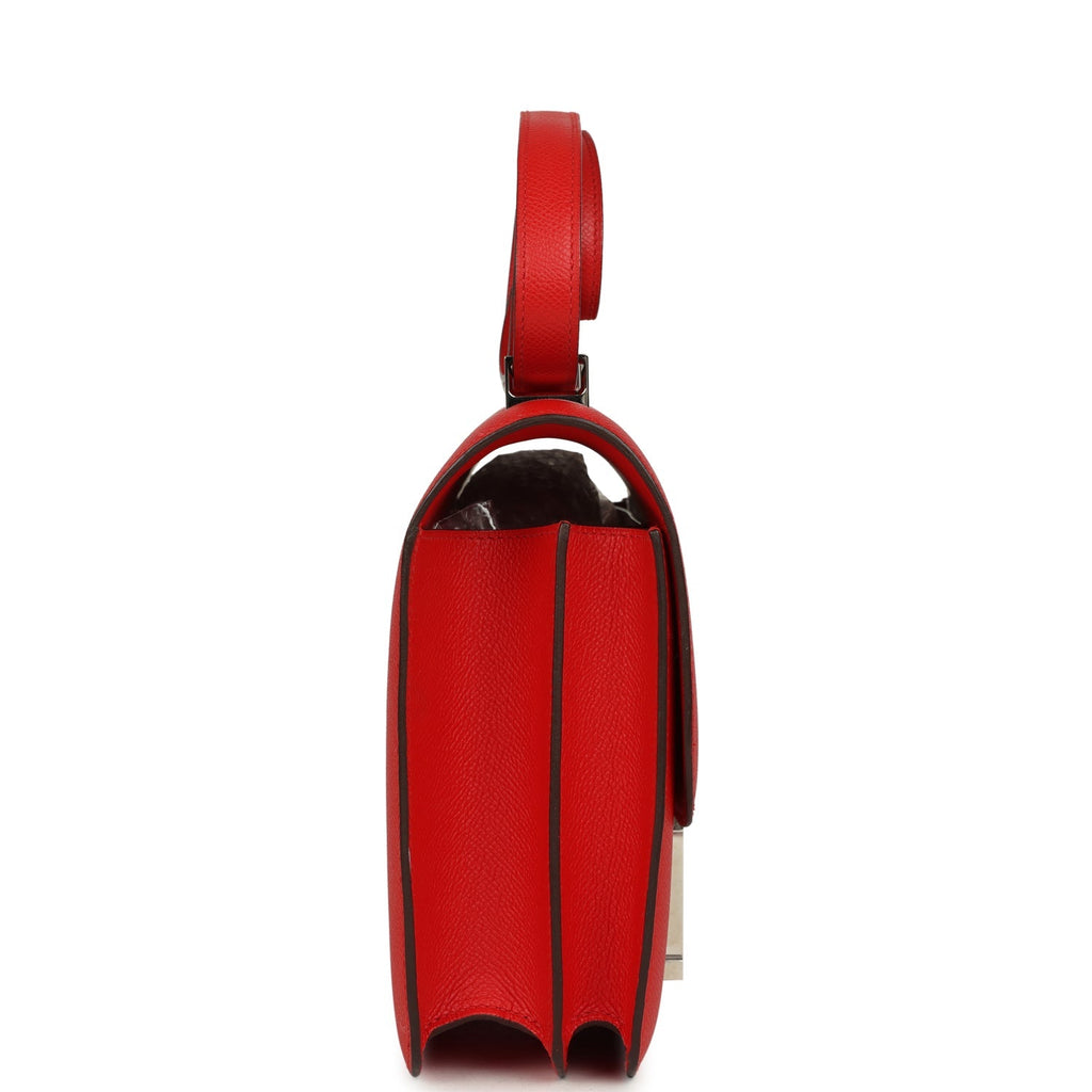 Constance 24 Rouge De Coeur Epsom Lacquered Palladium Hardware Bag