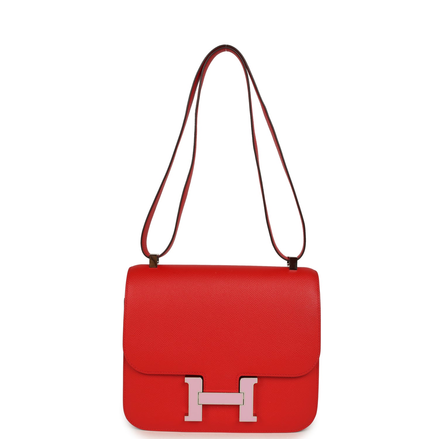 Constance 24 Rouge De Coeur Epsom Lacquered Palladium Hardware Bag