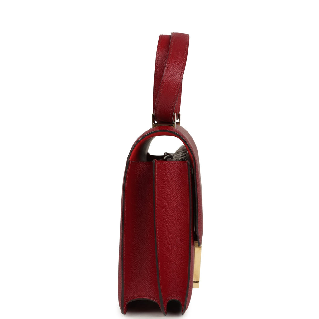 Constance 24 Rouge Grenat Verso Epsom Lacquered Permabrass Hardware Bag