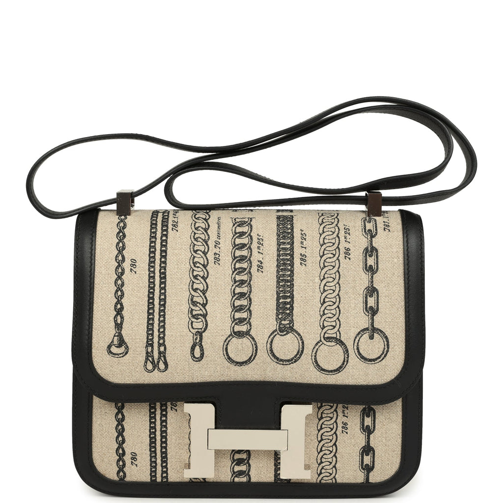 Constance 24 Toile De Camp Déchaînée and Black Swift Palladium Hardware Bag
