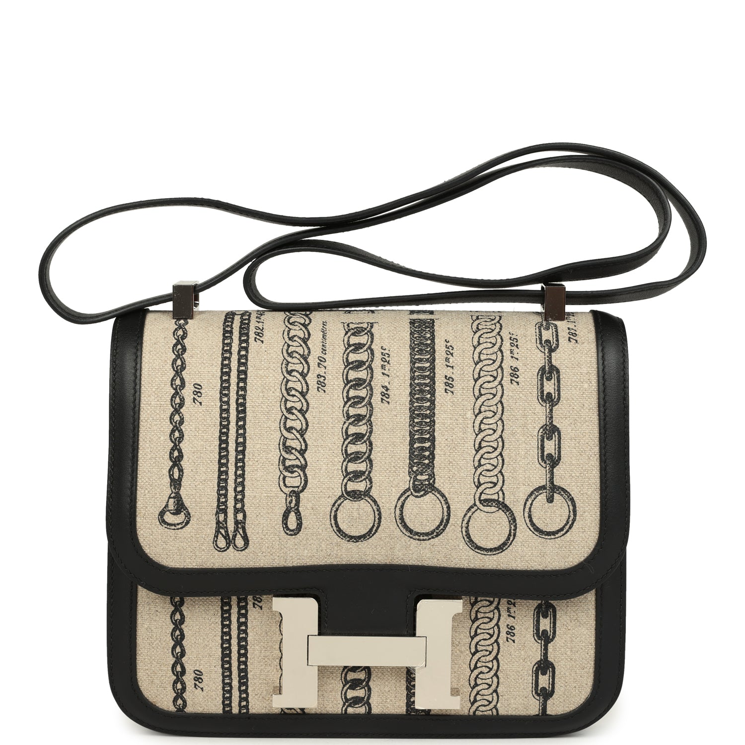 Constance 24 Toile De Camp Déchaînée and Black Swift Palladium Hardware Bag