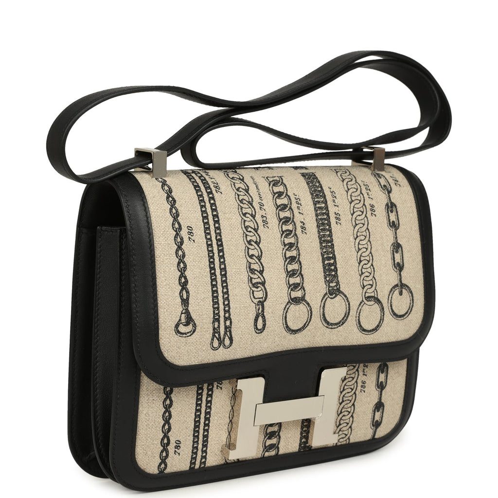 Constance 24 Toile De Camp Déchaînée and Black Swift Palladium Hardware Bag