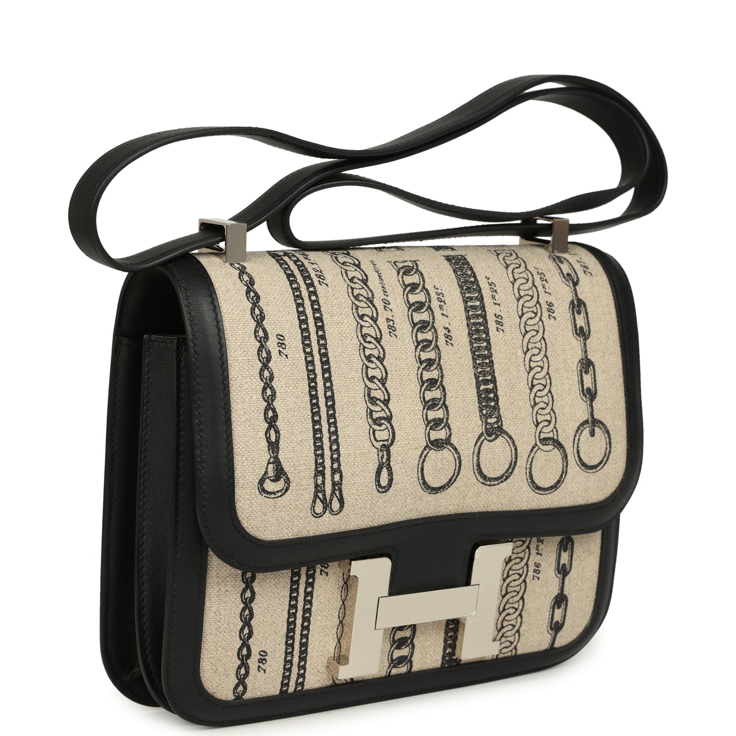 Constance 24 Toile De Camp Déchaînée and Black Swift Palladium Hardware Bag