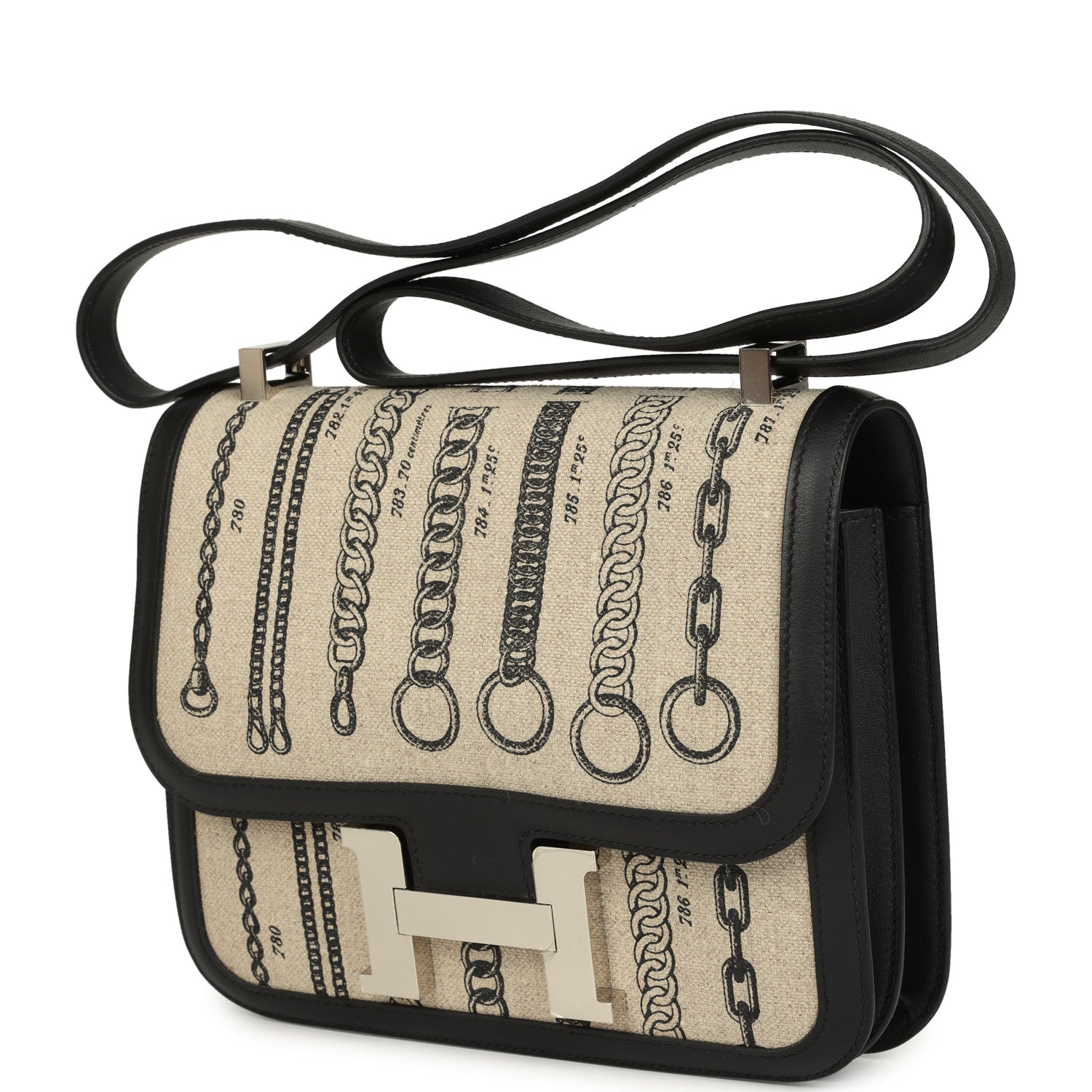 Constance 24 Toile De Camp Déchaînée and Black Swift Palladium Hardware Bag