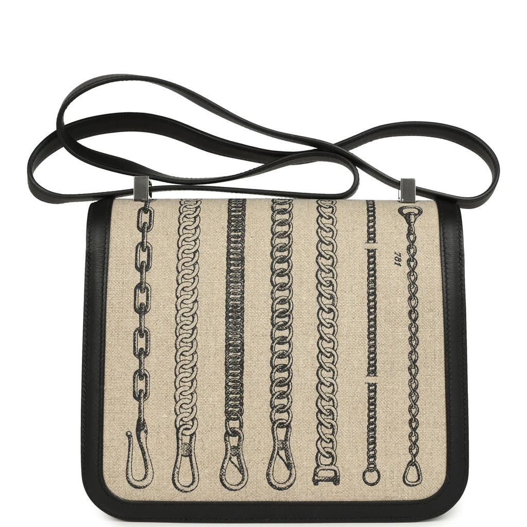 Constance 24 Toile De Camp Déchaînée and Black Swift Palladium Hardware Bag