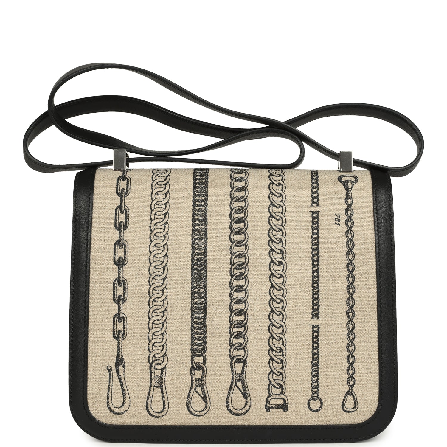 Constance 24 Toile De Camp Déchaînée and Black Swift Palladium Hardware Bag