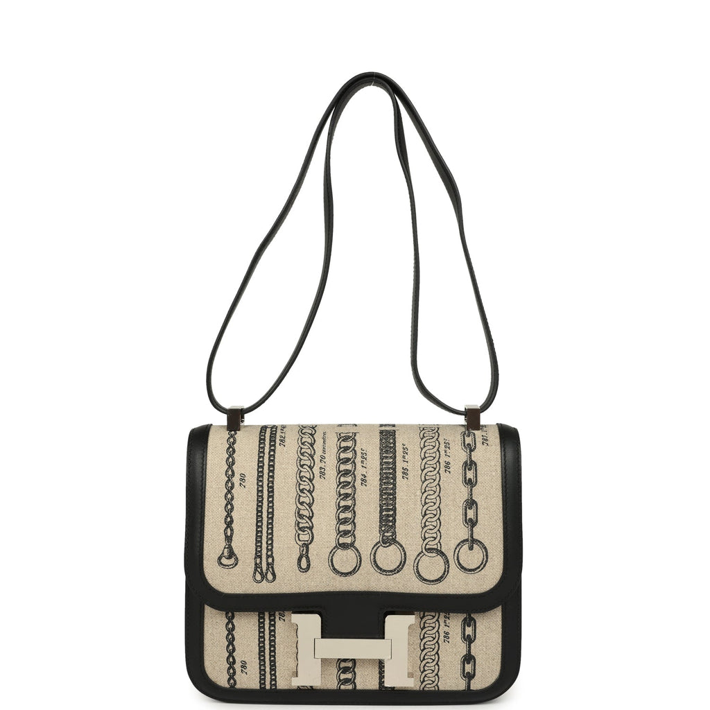 Constance 24 Toile De Camp Déchaînée and Black Swift Palladium Hardware Bag