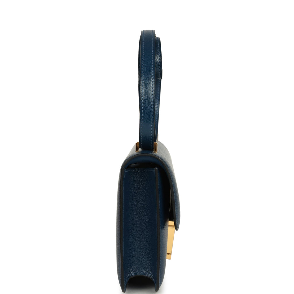 Constance Elan Deep Blue Chevre Chamkila Gold Hardware Bag