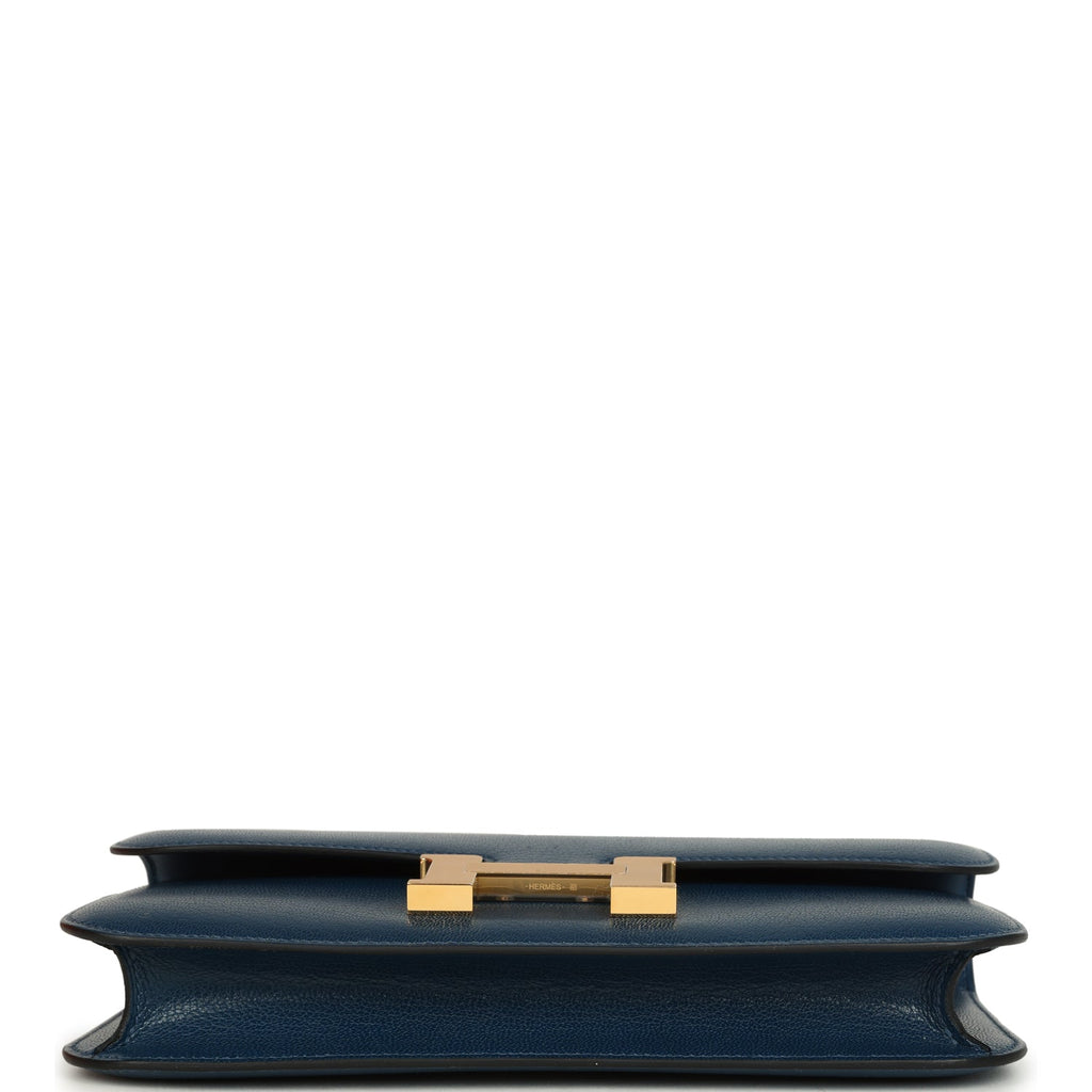 Constance Elan Deep Blue Chevre Chamkila Gold Hardware Bag