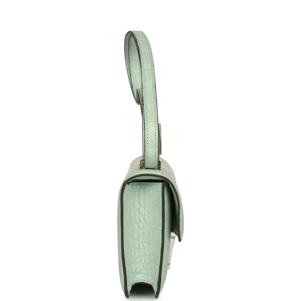 Constance Elan Vert D'Eau Matte Alligator Palladium Hardware Bag