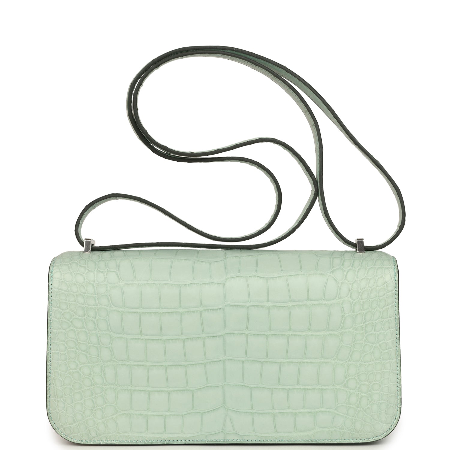 Constance Elan Vert D'Eau Matte Alligator Palladium Hardware Bag