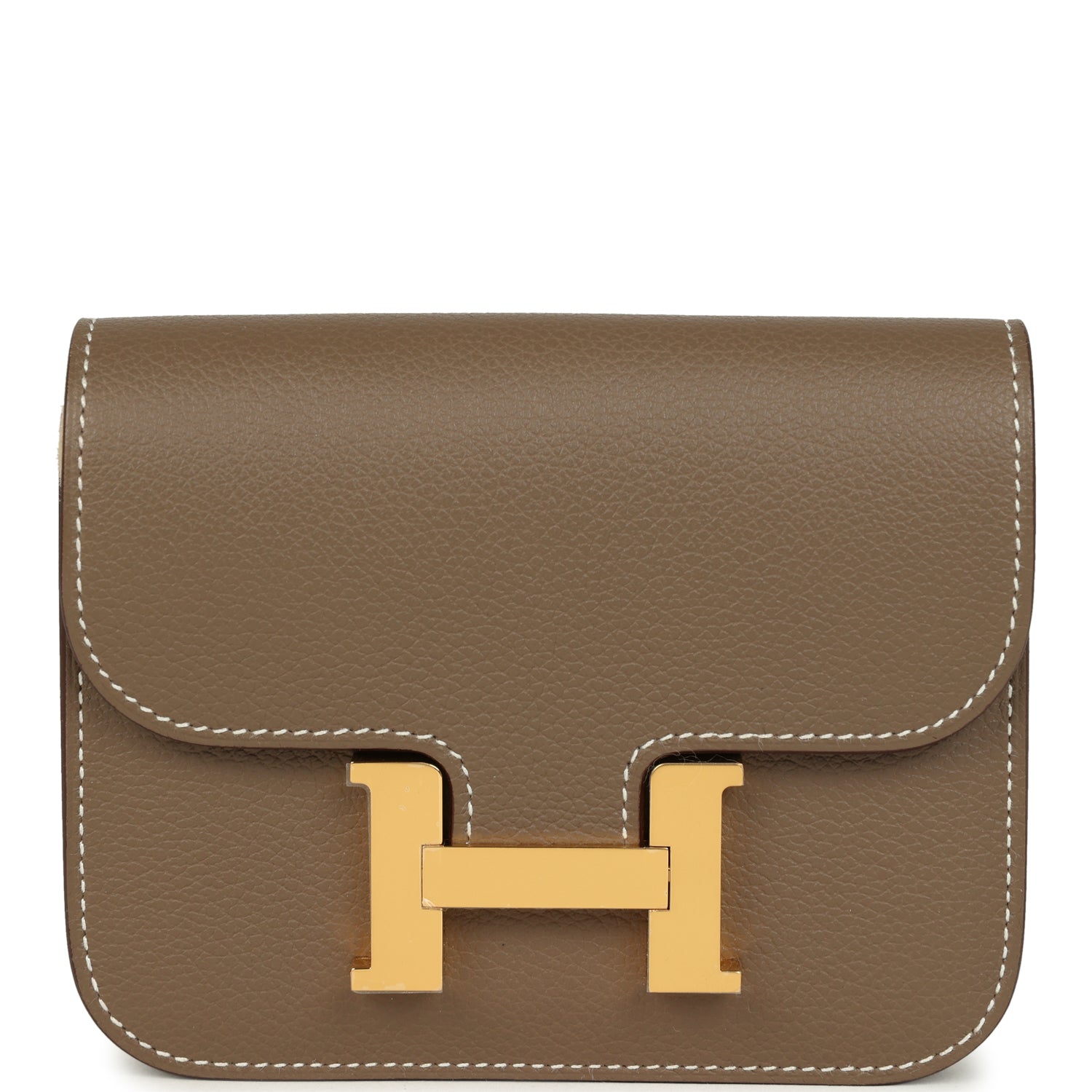 Constance Slim Compact Wallet Etoupe Evercolor Gold Hardware Bag