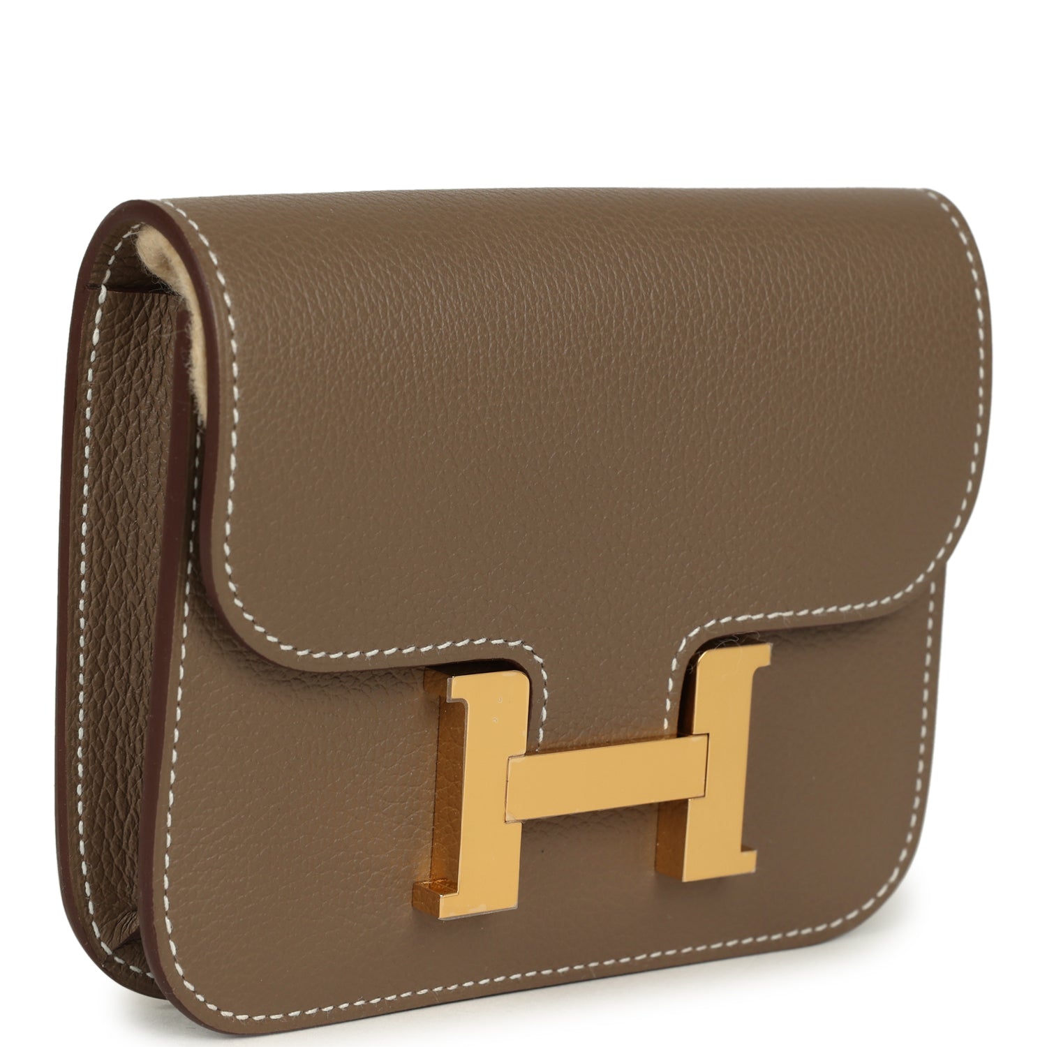 Constance Slim Compact Wallet Etoupe Evercolor Gold Hardware Bag