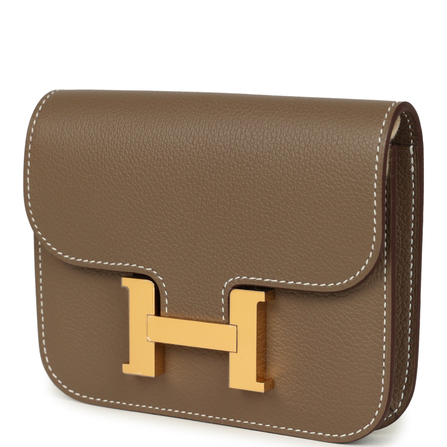 Constance Slim Compact Wallet Etoupe Evercolor Gold Hardware Bag
