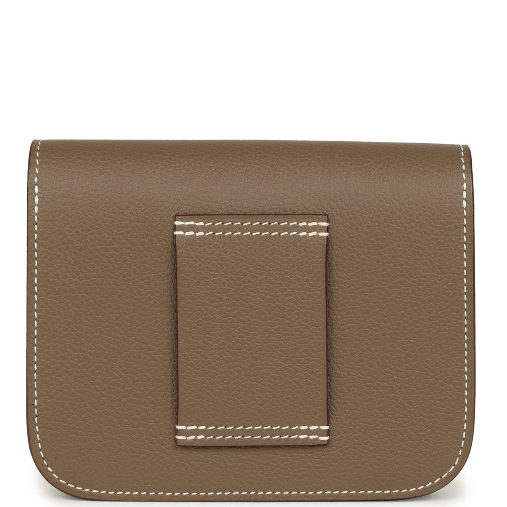Constance Slim Compact Wallet Etoupe Evercolor Gold Hardware Bag