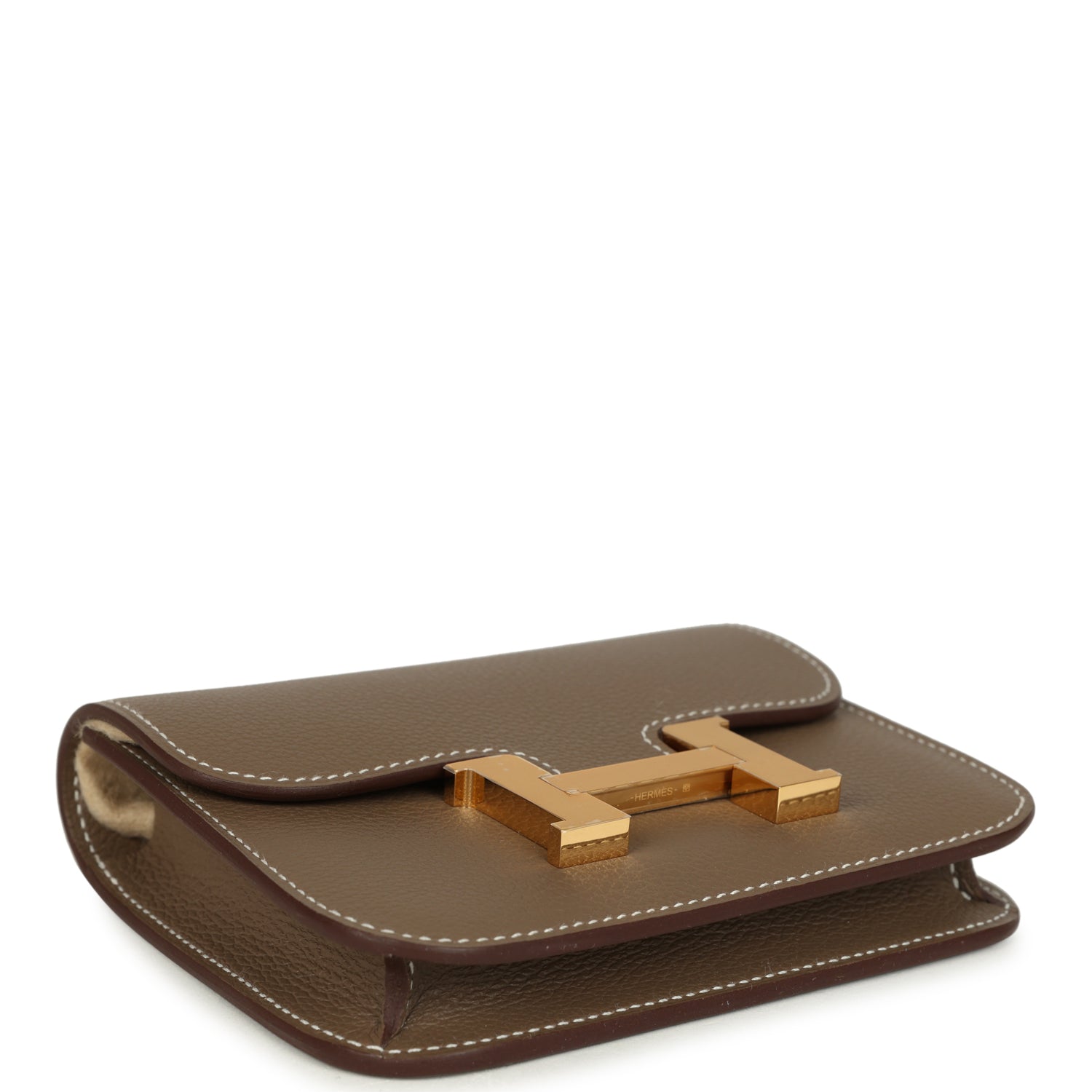 Constance Slim Compact Wallet Etoupe Evercolor Gold Hardware Bag