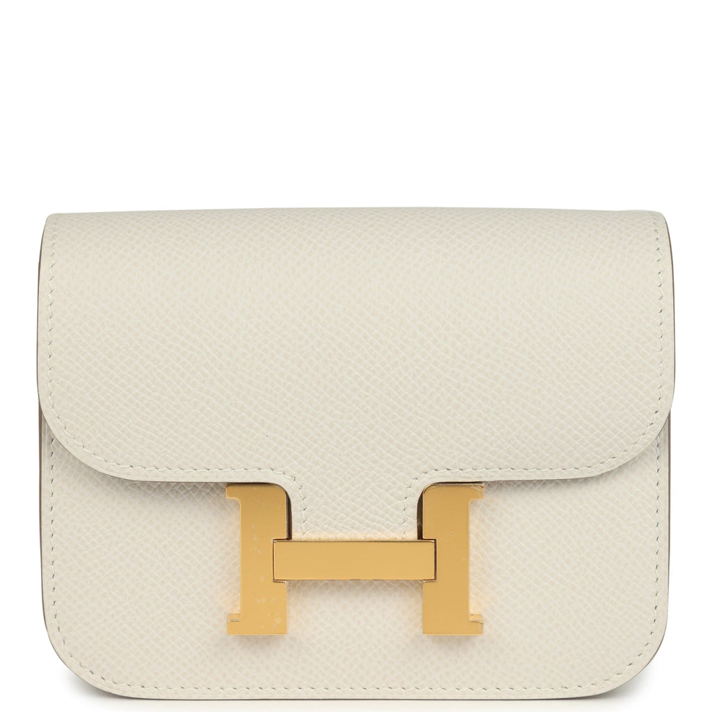 Constance Slim Wallet Craie Epsom Gold Hardware Bag