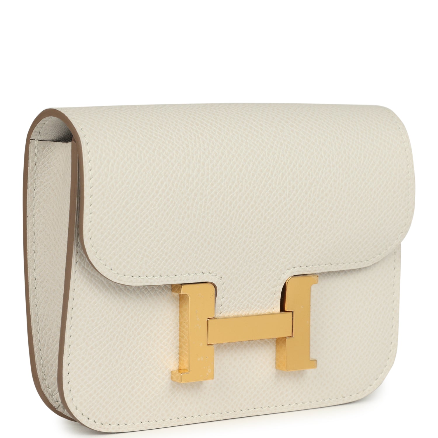 Constance Slim Wallet Craie Epsom Gold Hardware Bag