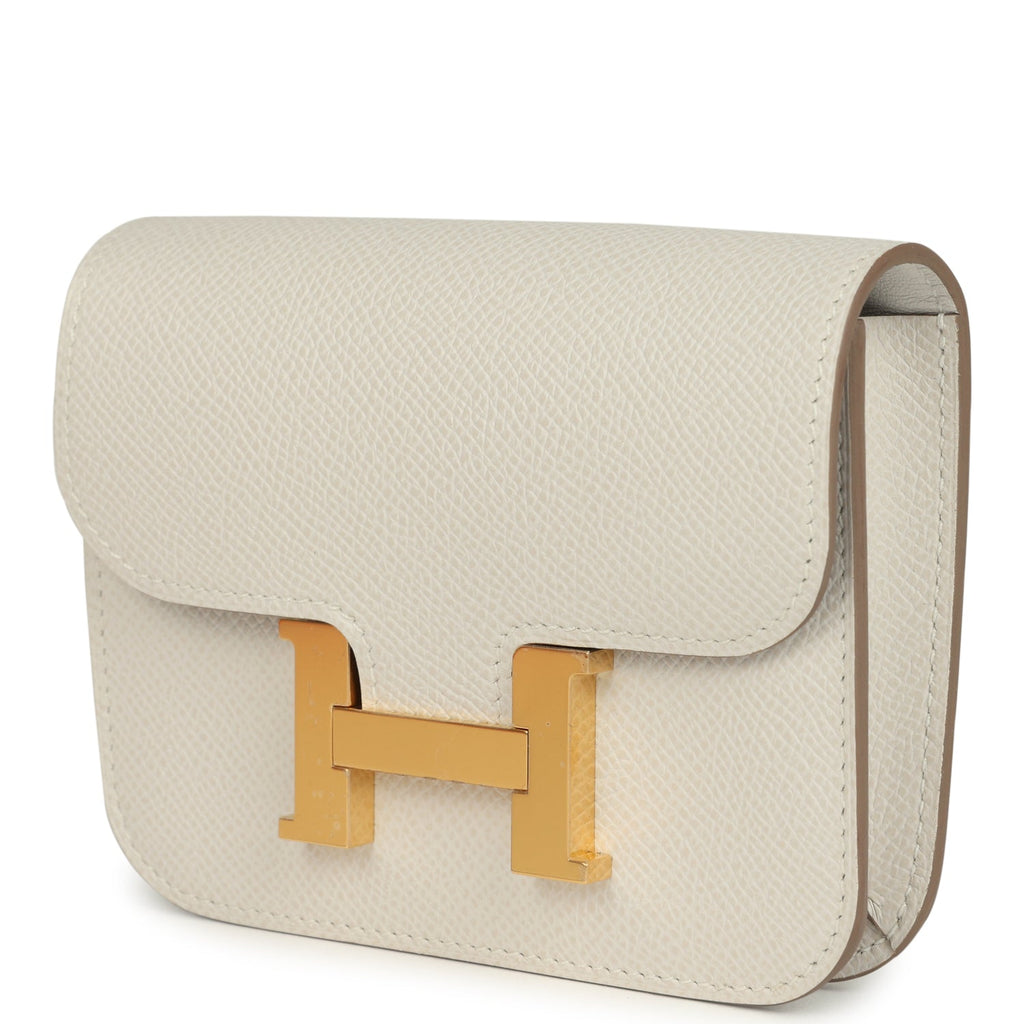 Constance Slim Wallet Craie Epsom Gold Hardware Bag