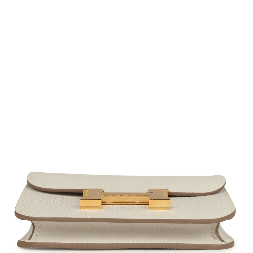 Constance Slim Wallet Craie Epsom Gold Hardware Bag