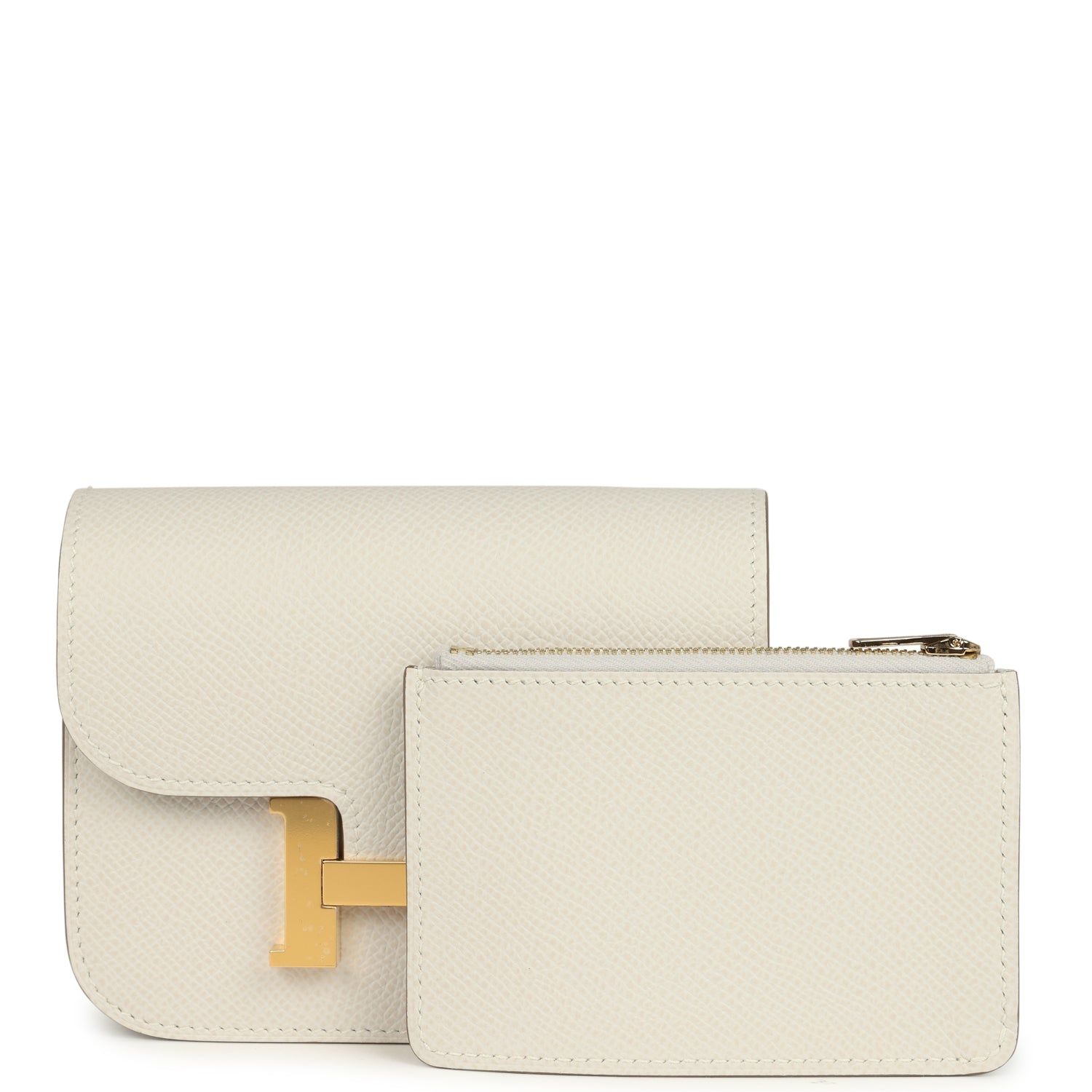 Constance Slim Wallet Craie Epsom Gold Hardware Bag