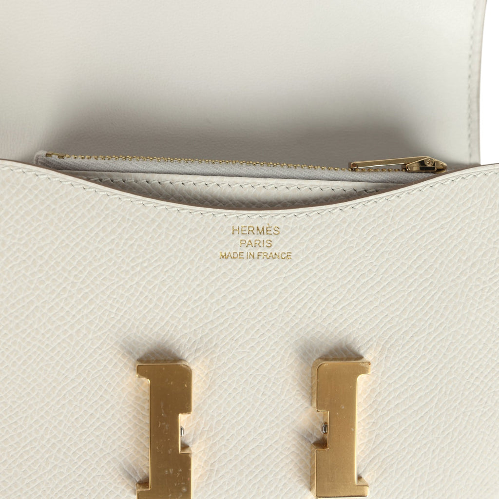 Constance Slim Wallet Craie Epsom Gold Hardware Bag
